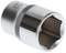 Hexagonal socket wrench, chrome-plated, with knurled grip area for better grip, size 20 mm, for screws and nuts.