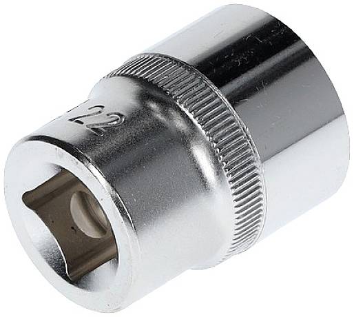 A silver socket with the number '22' engraved, indicates the size in millimetres. Used for screw work with a socket spanner.