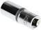 A chrome-plated socket wrench nut, size 22 mm, against a white background.