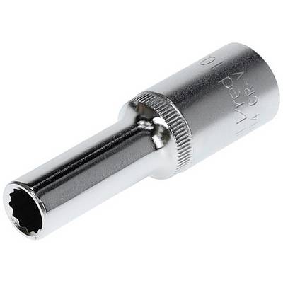 A silver socket wrench with a knurled handle and round head, suitable for loosening nuts and bolts.