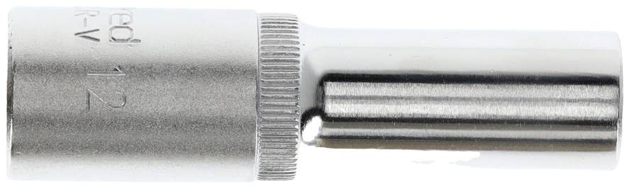 Metal socket key with knurled edges and engraved labelling on the surface.