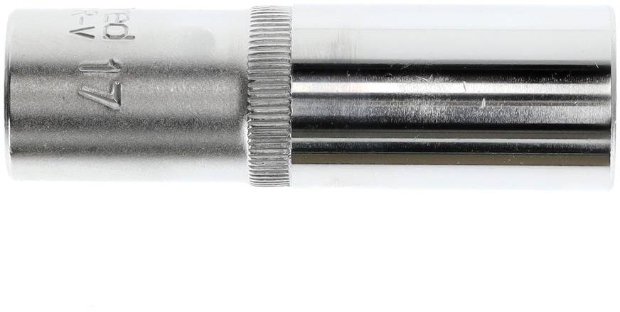 A silver socket extension, used for tightening screws and nuts.
