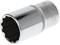 A silver socket extension for 32 mm nuts, made of metal, cylindrical with ribbed patterns and numbers/markings.