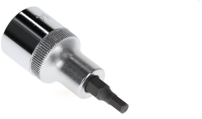 'Metal hexagonal bit socket attachment, ideal for tightening screws.'