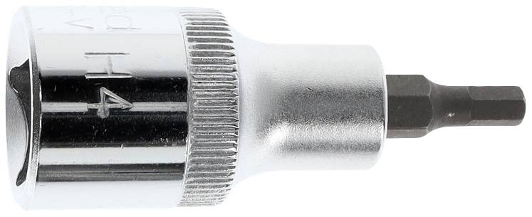 Socket key attachment with hexagonal head, suitable for screw work; made of metal, showing profile and knurling.
