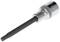 'Hexagonal socket wrench with long handle, silver and black in colour, suitable for tightening or loosening screws.'