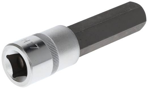 A silver six-sided hexagonal socket attachment marked 'H17', used for screw-related work.