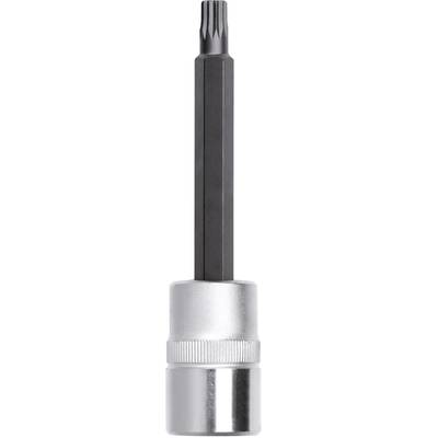 Socket tool with a long, black hexagonal insert and silver metal base, suitable for fastening screws.