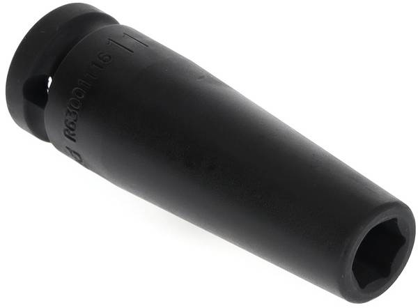 A black rubber damper with a cylindrical shape and rounded ends, possibly an accessory for machines or tools.