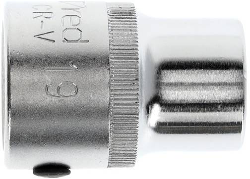 Metal socket nut with engraved number '19', suitable for spanners or ratchets; used for loosening nuts.