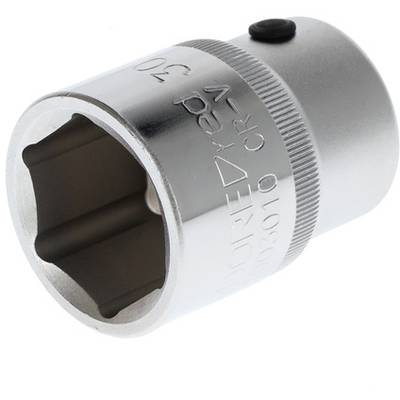 Metal screwdriver bit with hexagonal opening, labelling visible on the side. Suitable for screws of corresponding size.