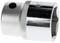 A silver socket extension with a fluted edge and nine corners, used for fastening or loosening nuts and bolts.