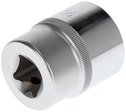 Metal socket spanner with hexagonal opening for spanners.