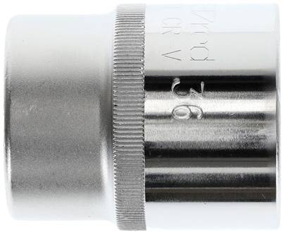 Metal socket with knurled edge and engraved '36' inscription, used for screw work.