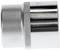 A chrome-plated socket attachment, cylindrical with a knurled handle. Used for tightening or loosening nuts and bolts.