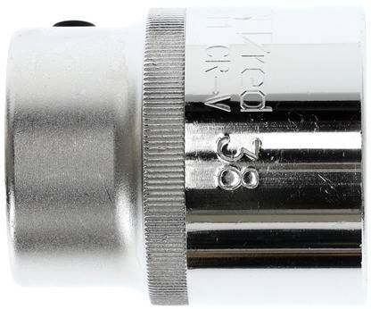 Aluminium socket insert with '10 mm CR-V' and '38' inscription. Suitable for screw work.