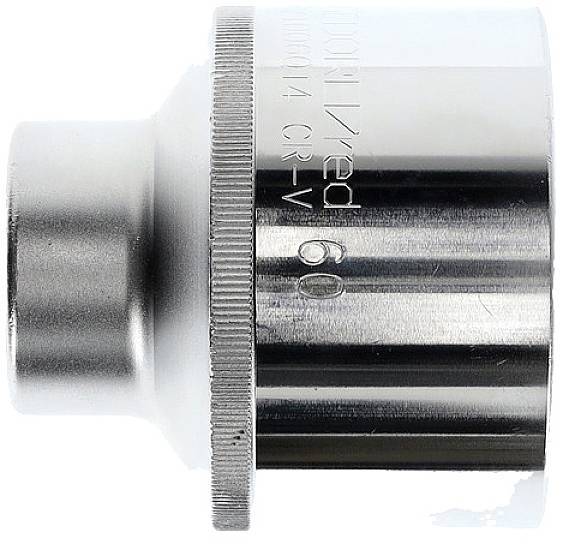 Metal socket wrench next to the '60' stamped on the surface; tool for screw and maintenance work.