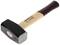 Hand hammer with wooden handle, black metal head with manufacturer's inscription, suitable for workshop work.<br><br>Hand hammer with a wooden handle, black metal head bearing the manufacturer's mark, ideal for workshop tasks.