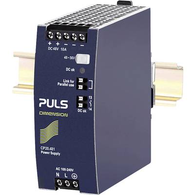   PULS  Puls  Rail mounted PSU (DIN)    48 V  10 A  480 W  No. of outputs:1 x    Content 1 pc(s)