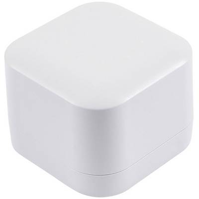 A white, square, rounded plastic container with a matte finish.