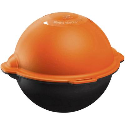 An orange and black sphere with 'Omni Marker II' written on the top surface. It is a marking device.