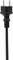 A black, two-pin electrical plug with cable, vertically positioned. Typical European design for electrical appliances.
