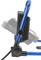Blue, portable LED work light with adjustable stand, shown from the side; emphasising handle and flexibility.