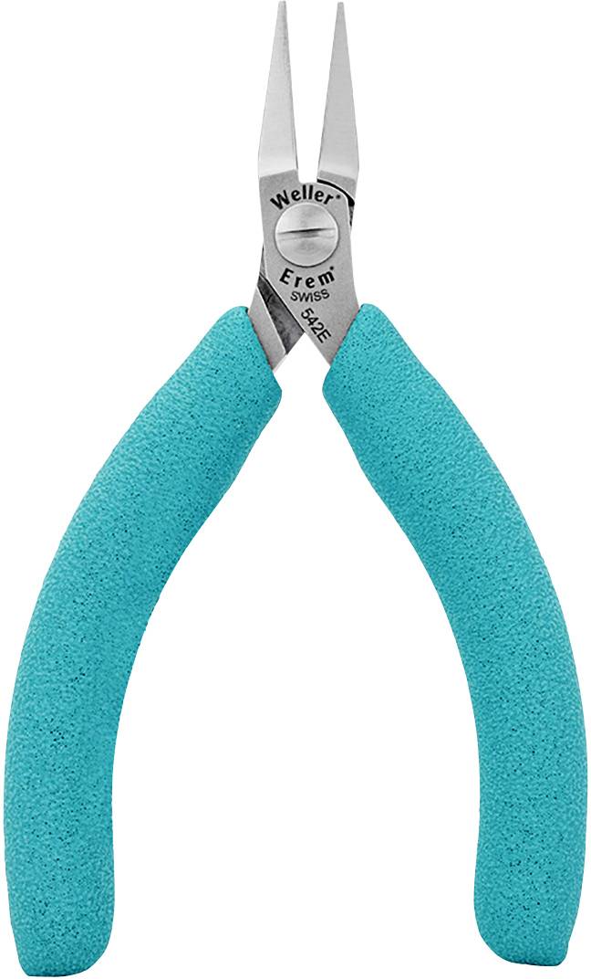 A pointed pliers with a green handle, suitable for gripping or bending small wires in delicate work.