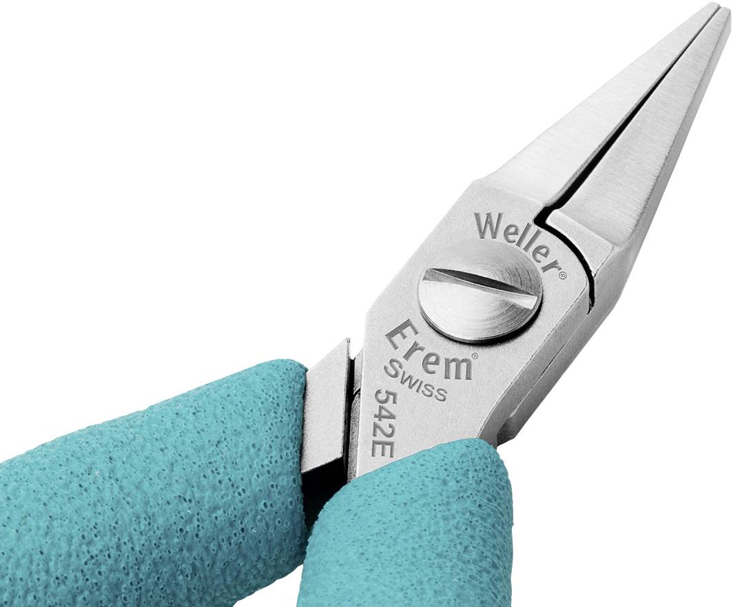 A precision pliers by Weller Erem with turquoise handles, suitable for delicate cutting work.