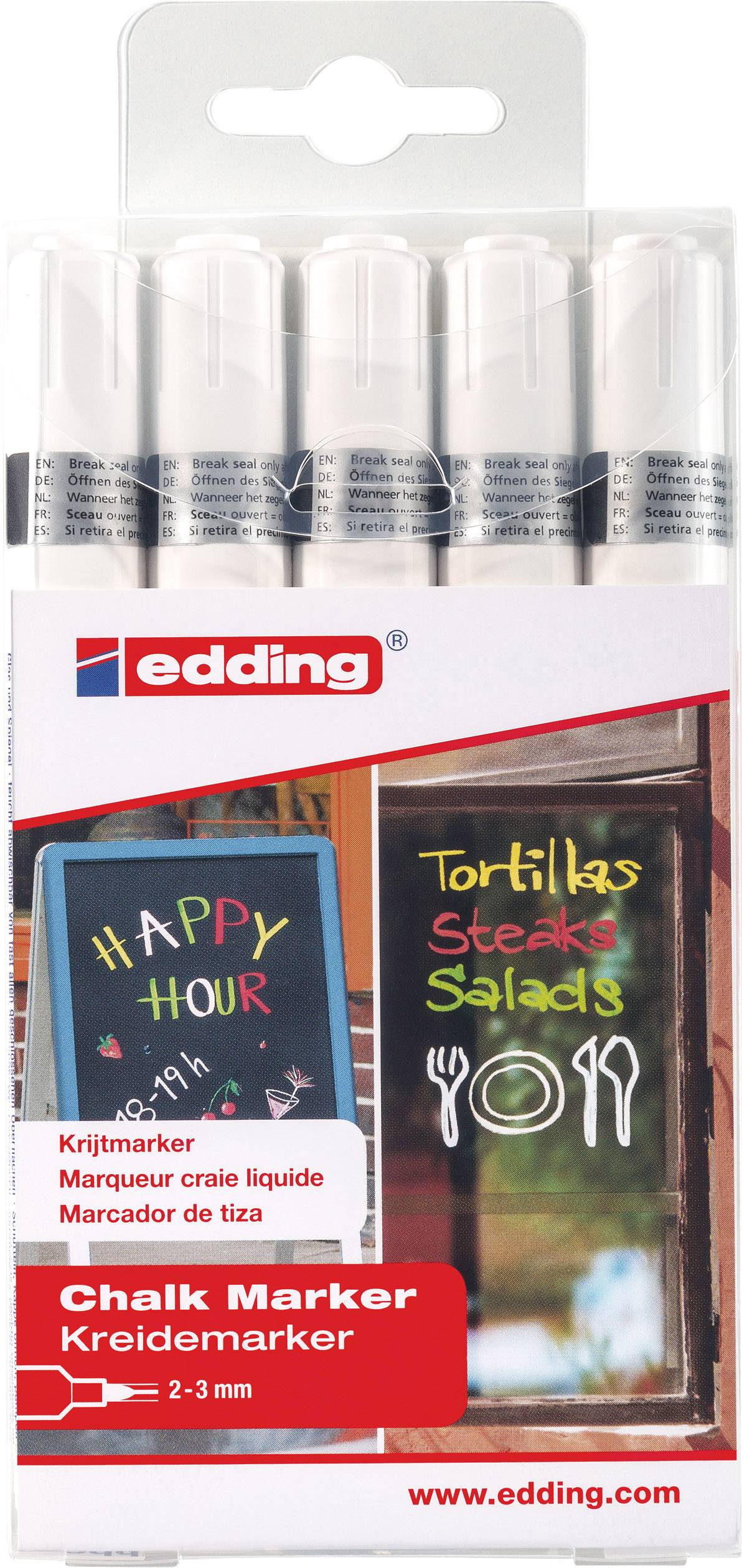 Edding 4095 4-4095-5049 Chalk White, White, White, White, White 2 mm, 3 mm N/A