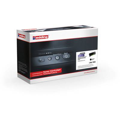 Edding toner cartridge, model number e6008, for use in various printer models. Packaging displays control panel graphic.