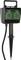 Dual outdoor electrical outlets mounted on a stake with a carrying handle and attached power cord.