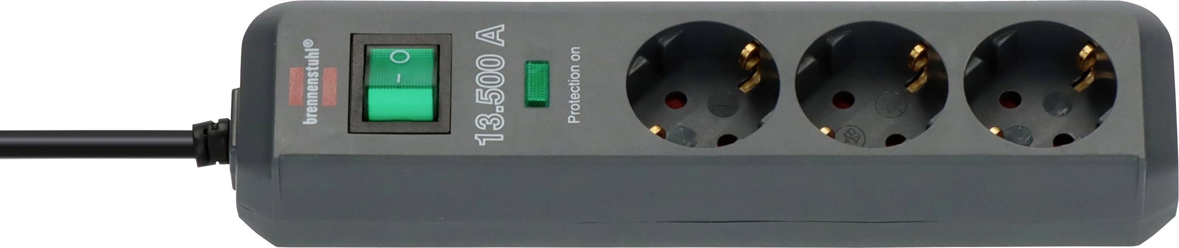 Brennenstuhl 1158810315 Surge protection power strip 3x Anthracite PG connector 1 pc(s)