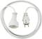 A white extension lead with a Schuko plug and socket, coiled and visible against a neutral background.