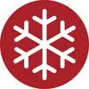 White snowflake symbol inside a red circle, indicating cold, frozen, or winter-related content.