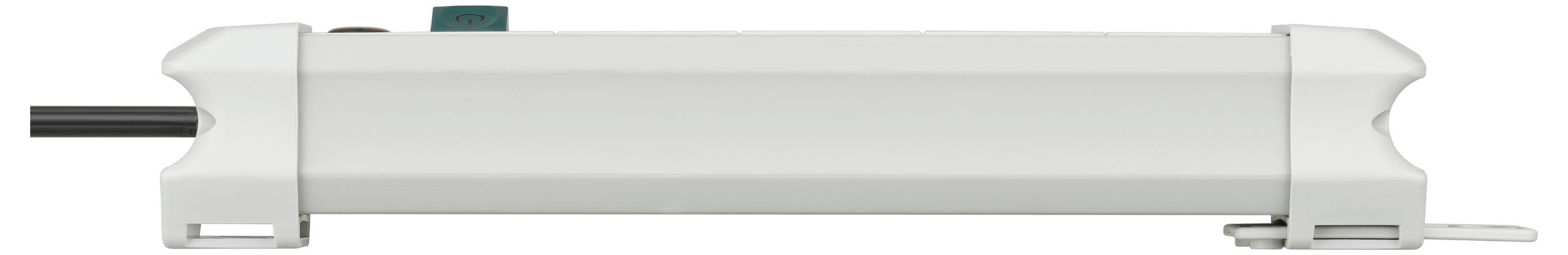 A long rectangular white wall-mounted light fixture with end caps and a central translucent cover.