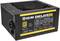 A black and yellow PC power supply with the label 'Kolink Enclave 500W', '80 Plus Gold', displays technical specifications.