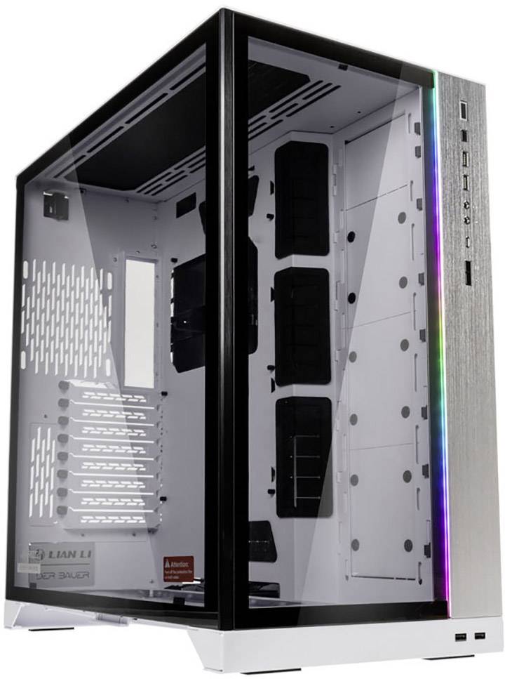 Lian Li Lian Li O11Dynamic XL (ROG Certified) Midi-Tower – weiß Midi tower PC casing, Game console casing White, Black Built-in lighting, Window, Dust filter
