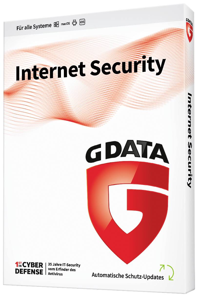 G-Data Internet Security Full version, 3 licences Windows, Mac OS, Android, iOS Antivirus, Security
