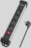 LogiLink LPS237U Power strip (+ switch) Black, Silver PG connector 1 pc(s)