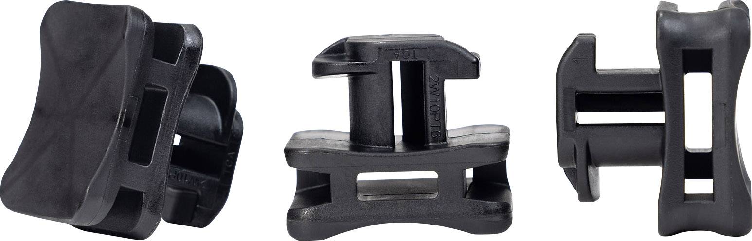 HellermannTyton ACFM4W8PT2.2-PA66/6HIRHS-BK Cable tie mount L-section rail 151-03176 heat-stabilised, impact-resistant Black 500 pc(s)