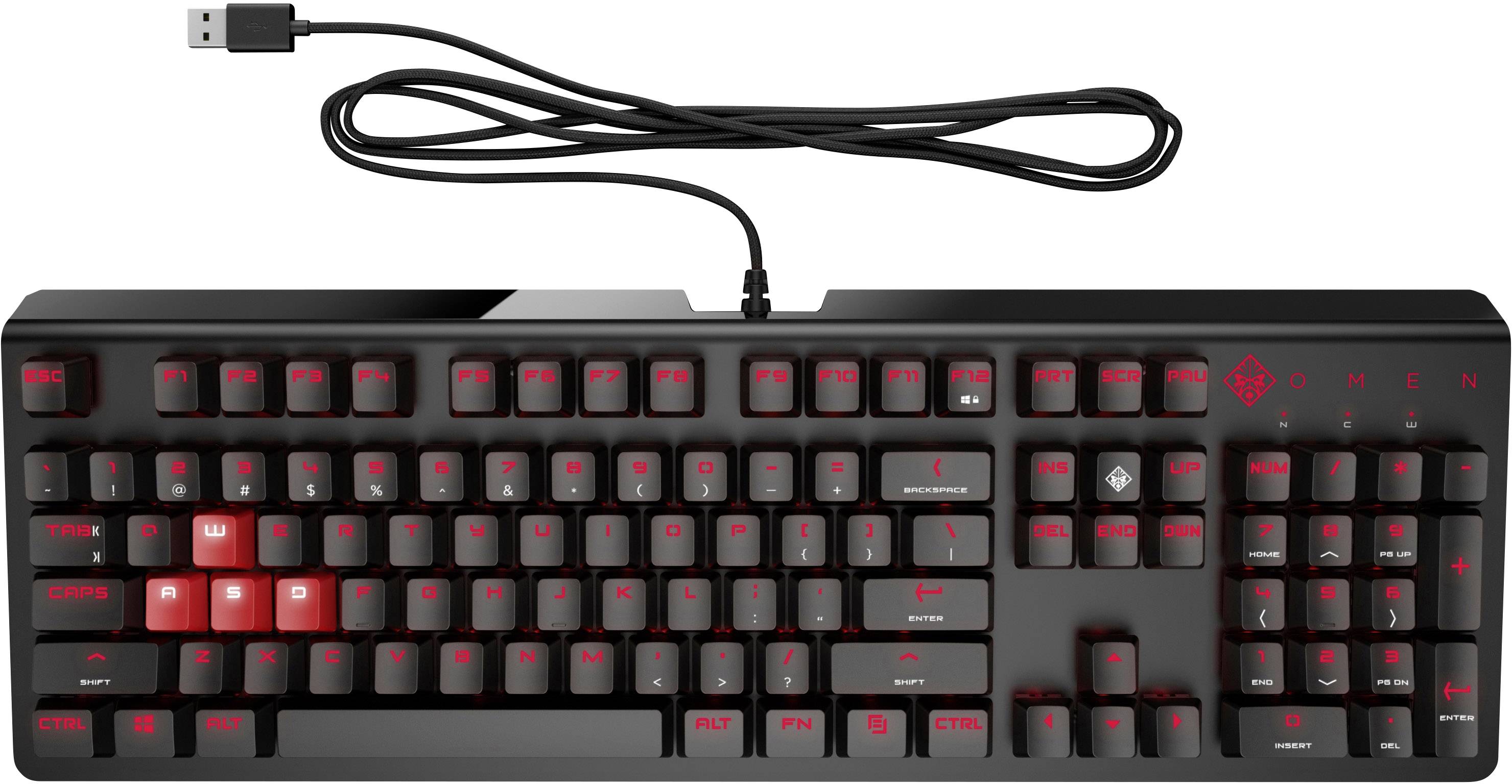 HP OMEN Encoder USB keyboard German, QWERTZ Black Backlit, Multimedia buttons, Switch: brown