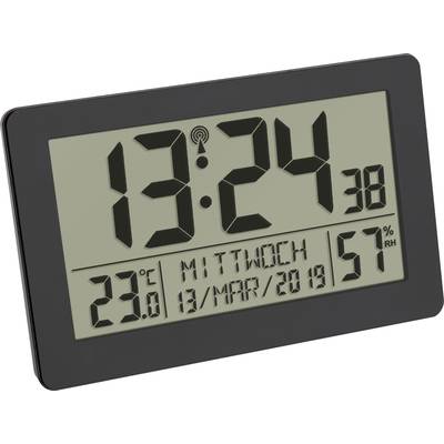 Digital clock displays '13:24', underneath date '13/Mar/2019', temperature '23°C' and humidity '57%' on LCD screen.