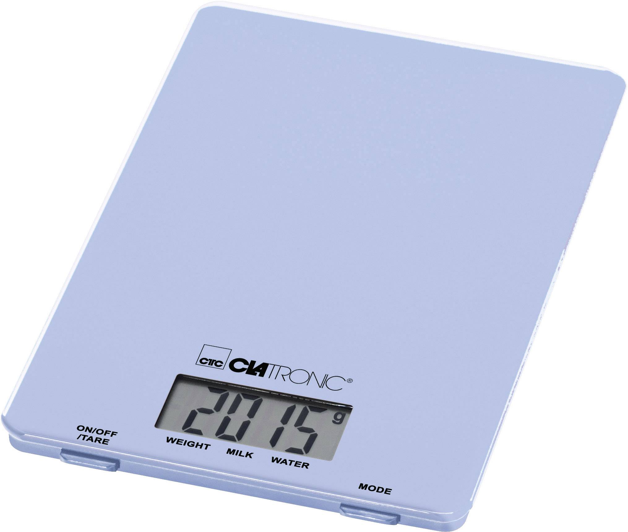 Clatronic KW 3626 LCD Kitchen scales Digital Weight range=5 kg Light blue 220 x 150 x 16