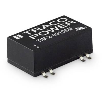'TRACO POWER' DC-DC converter, Model TIM 2-0910SM, rectangular, black with silver connections, for electronic devices.