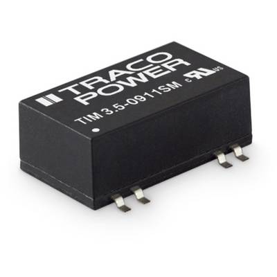 A black electronic component with the inscription 'Traco Power TIM 3.5-0911SM' and electrical connections on one side.