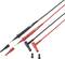 Red and black test probes with removable tips, used for electrical measurements.
