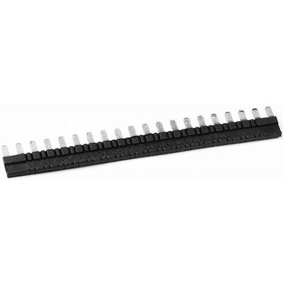 A black socket strip with multiple pins in a row, used for electronic connections.