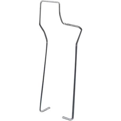 Metal brackets in a curved form, potentially part of a frame or mounting.