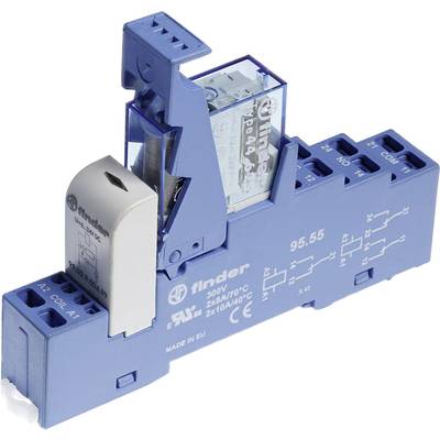 Finder 48.72.9.024.0050 Relay component Nominal voltage: 24 V DC Switching current (max.): 8 A 2 change-overs  1 pc(s)